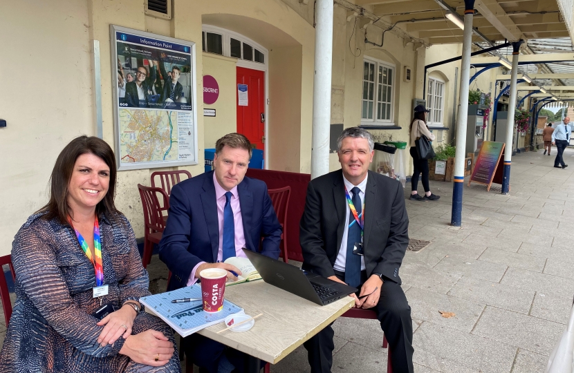 SWR MD, Claire Mann, SWR Regional Director, Phil Dominey, and Steve Brine MP