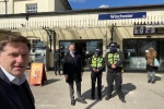 Steve with Det Supt Gareth Williams and members of the team at Winchester Railway Station.