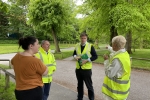 Steve Brine with Cllr Fiona Isaacs, Cllr Rob Humby and concerned parent