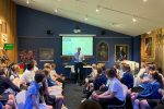 Steve Brine MP talking with Harestock students in Parliament’s Education Centre