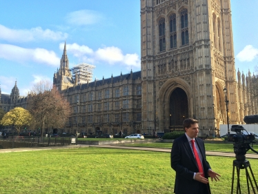 Media interview College Green